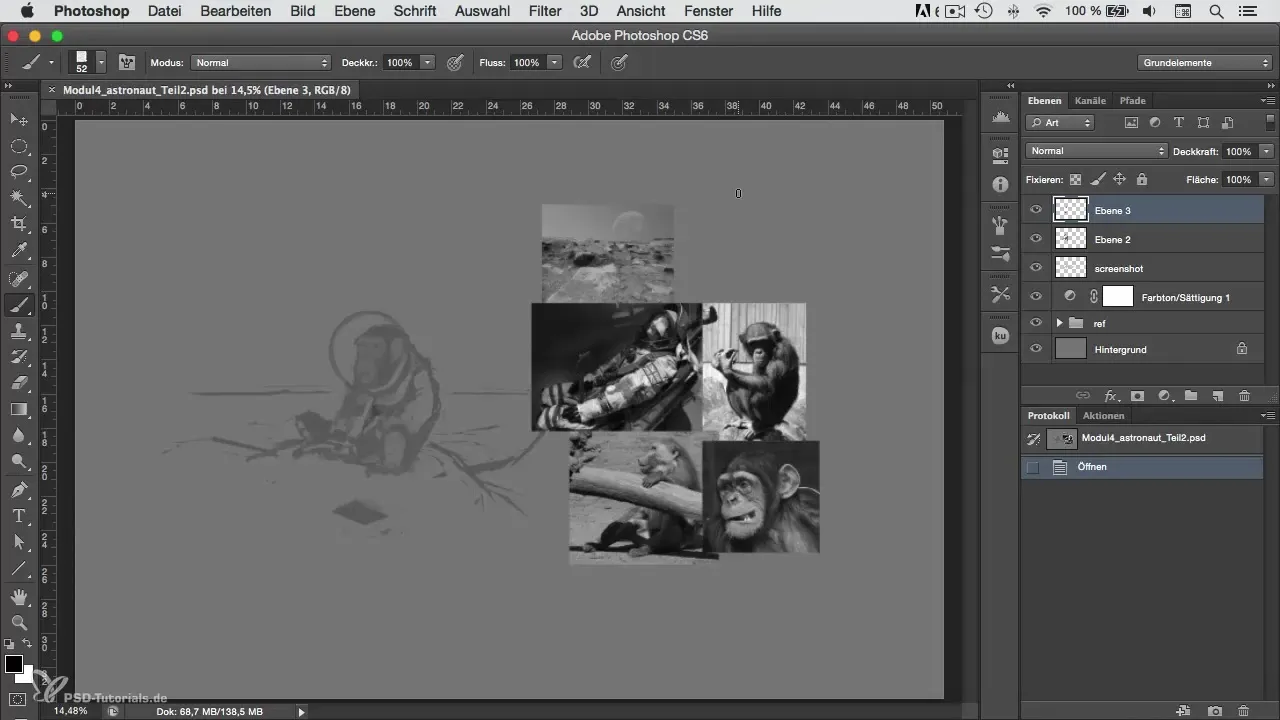Astronautas en Photoshop – Colores vibrantes crear