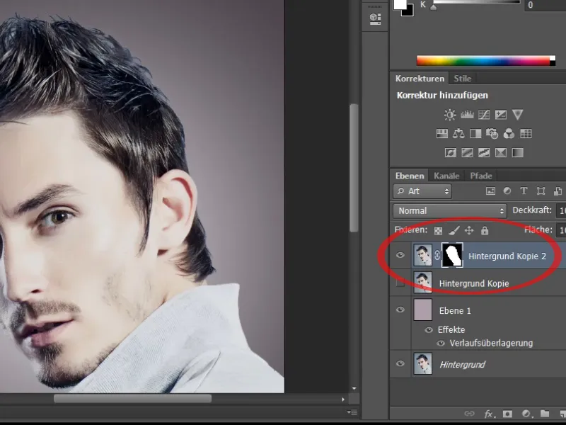 Hair clipping and color fringe correction under simple conditions