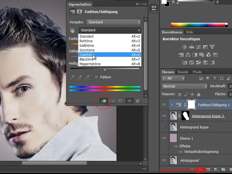 Hair clipping and color fringe correction under simple conditions