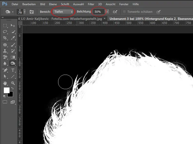 Hair clipping and color fringe correction under simple conditions