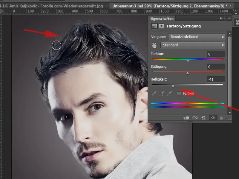 Hair clipping and color fringe correction under simple conditions