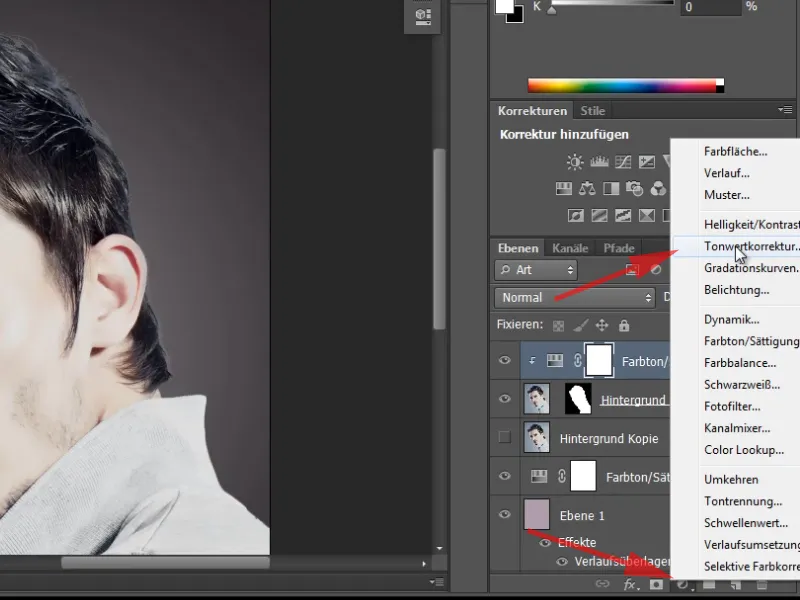 Hair clipping and color fringe correction under simple conditions