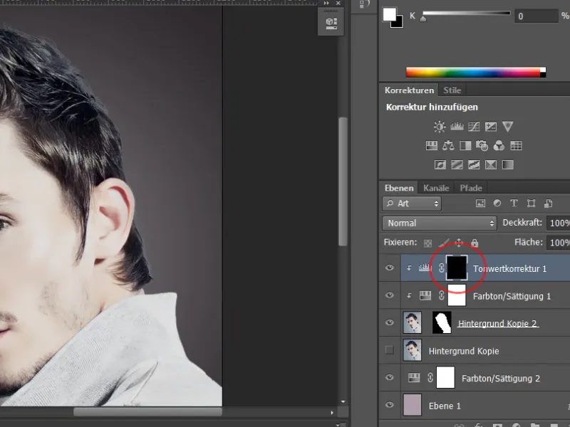 Hair clipping and color fringe correction under simple conditions