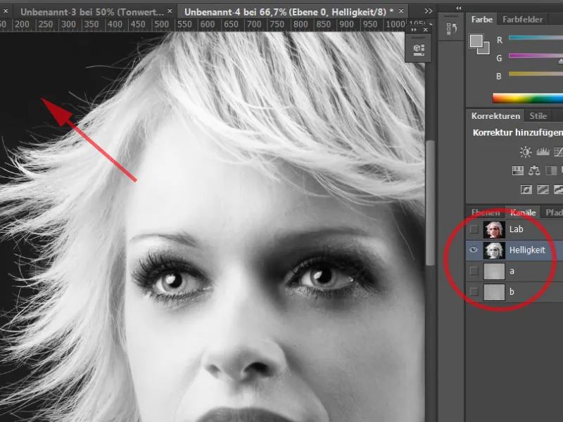 Hair clipping and color fringe correction under simple conditions
