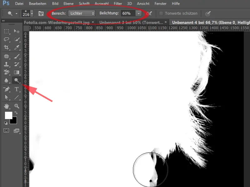 Hair clipping and color fringe correction under simple conditions