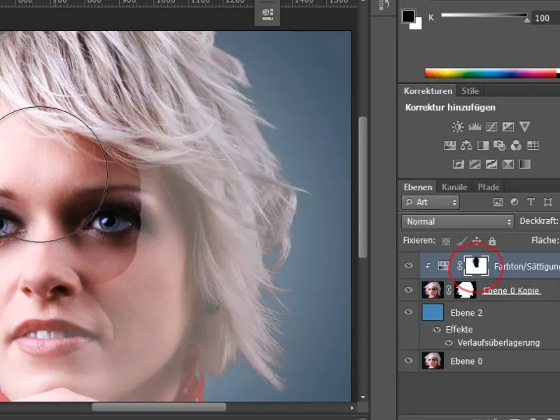 Hair clipping and color fringe correction under simple conditions