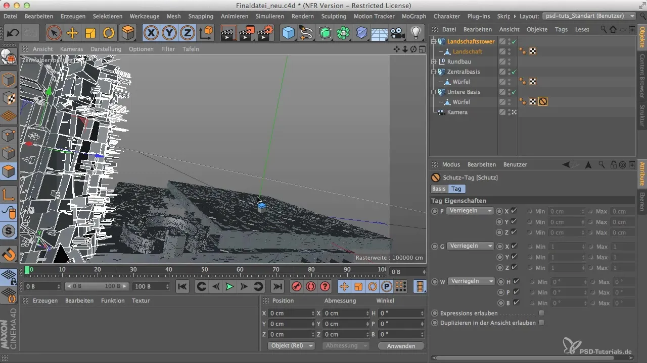 Інтеграція вежі в Cinema 4D: поглинання та встановлення