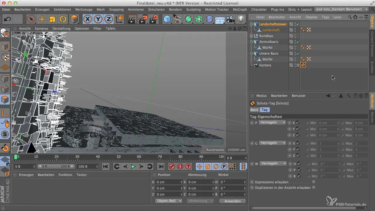 Інтеграція вежі в Cinema 4D: поглинання та встановлення