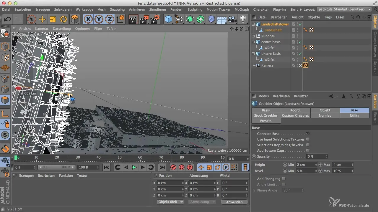 Інтеграція вежі в Cinema 4D: поглинання та встановлення