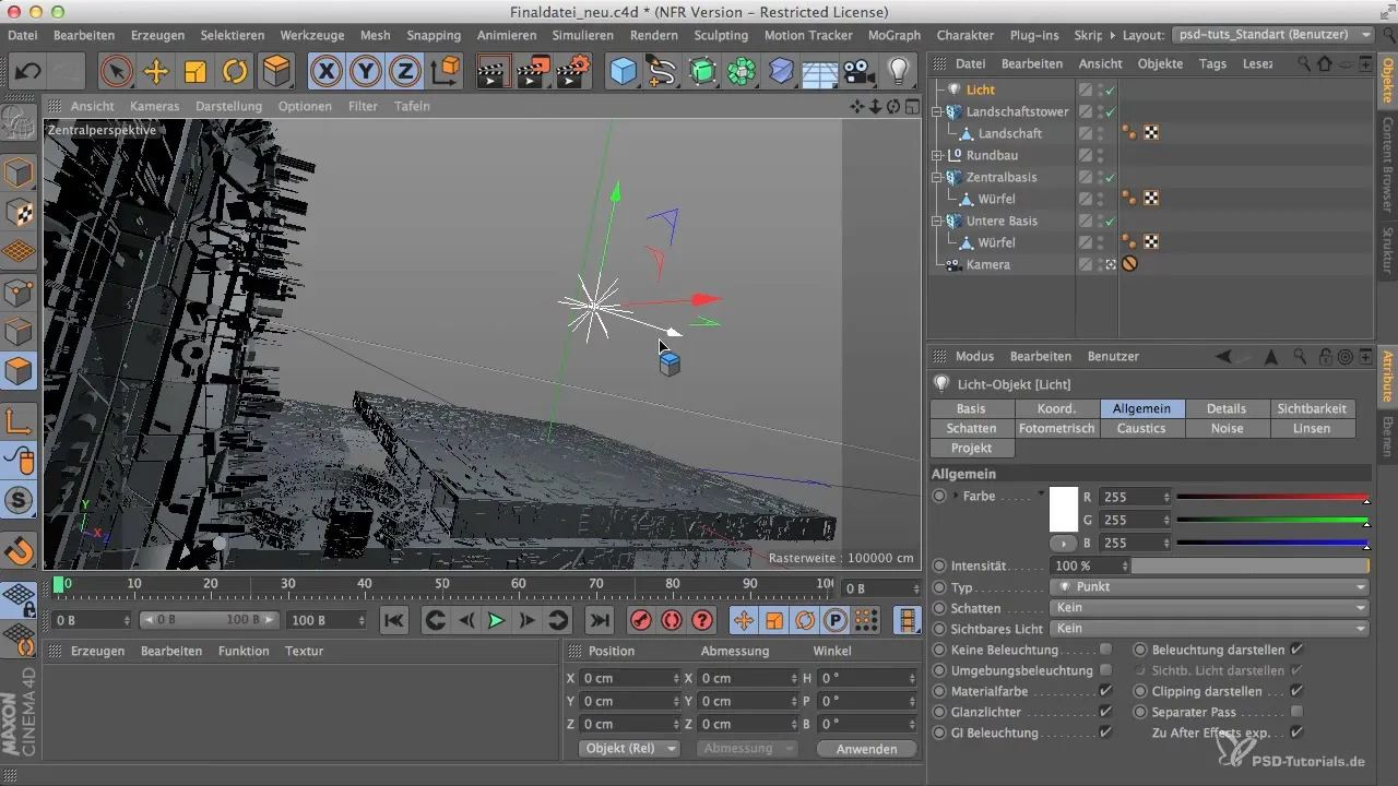 Інтеграція вежі в Cinema 4D: поглинання та встановлення
