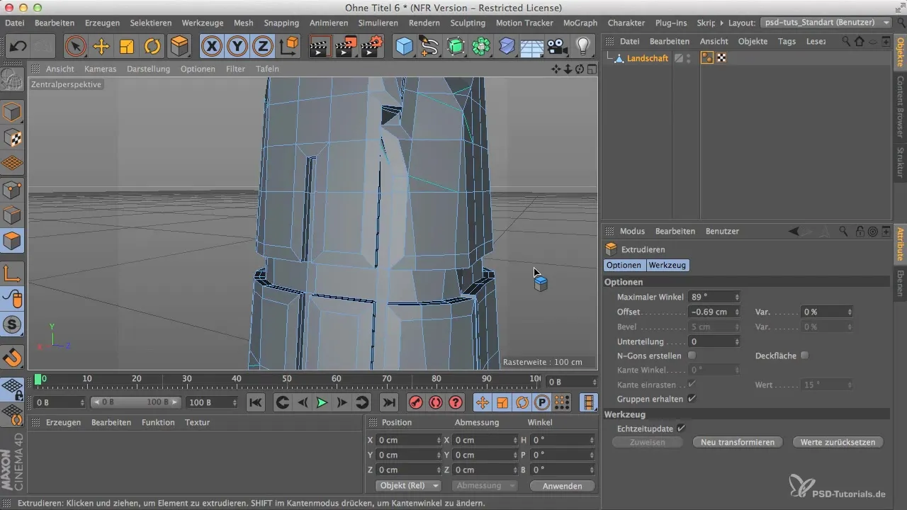 Інтеграція вежі в Cinema 4D: поглинання та встановлення