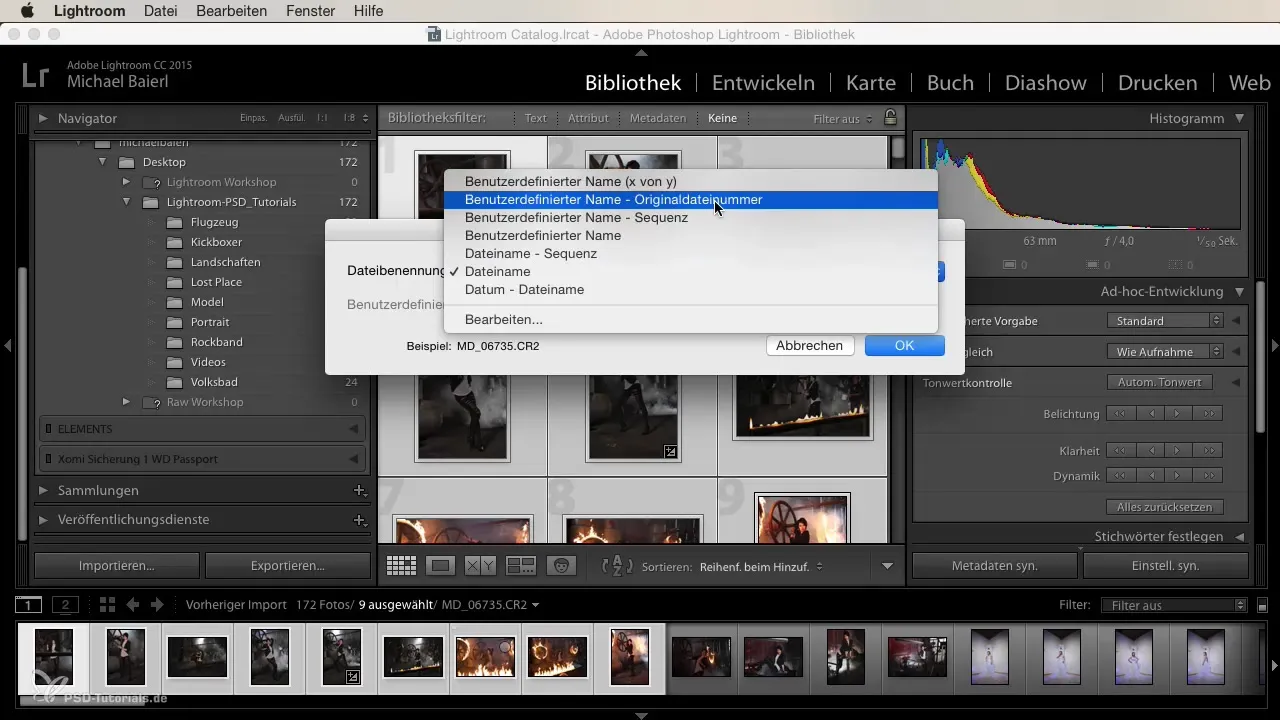 Efficiënte lichtbeeldbenaming in Lightroom voor beginners
