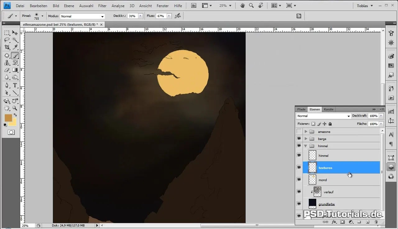 Maandag en wolken in digitale schilderkunst creëren