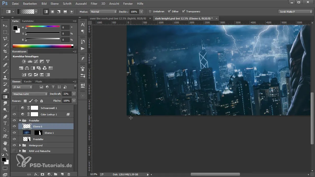 Nebel und Licht in Photoshop: Verschmelzung vor dem Hintergrund
