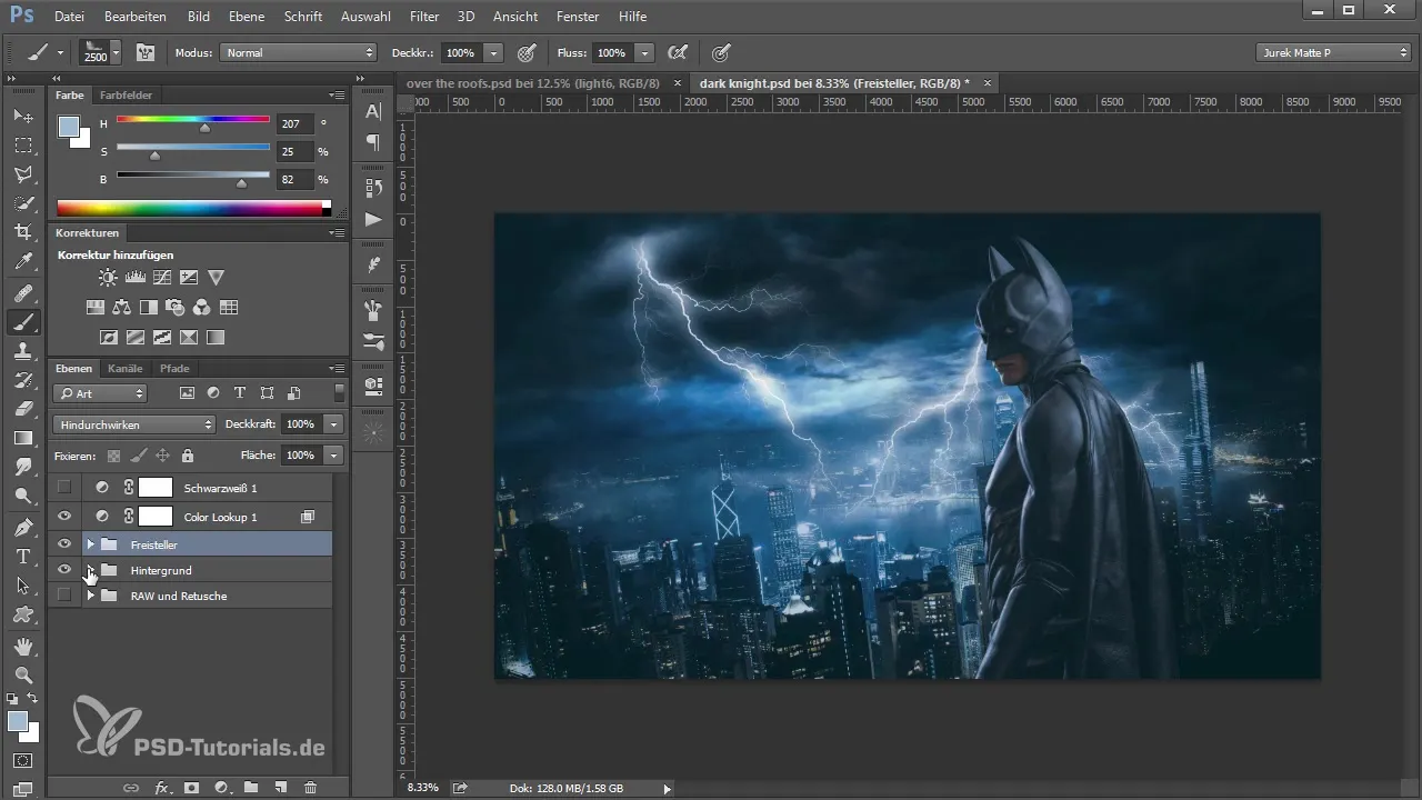 Nebel und Licht in Photoshop: Verschmelzung vor dem Hintergrund