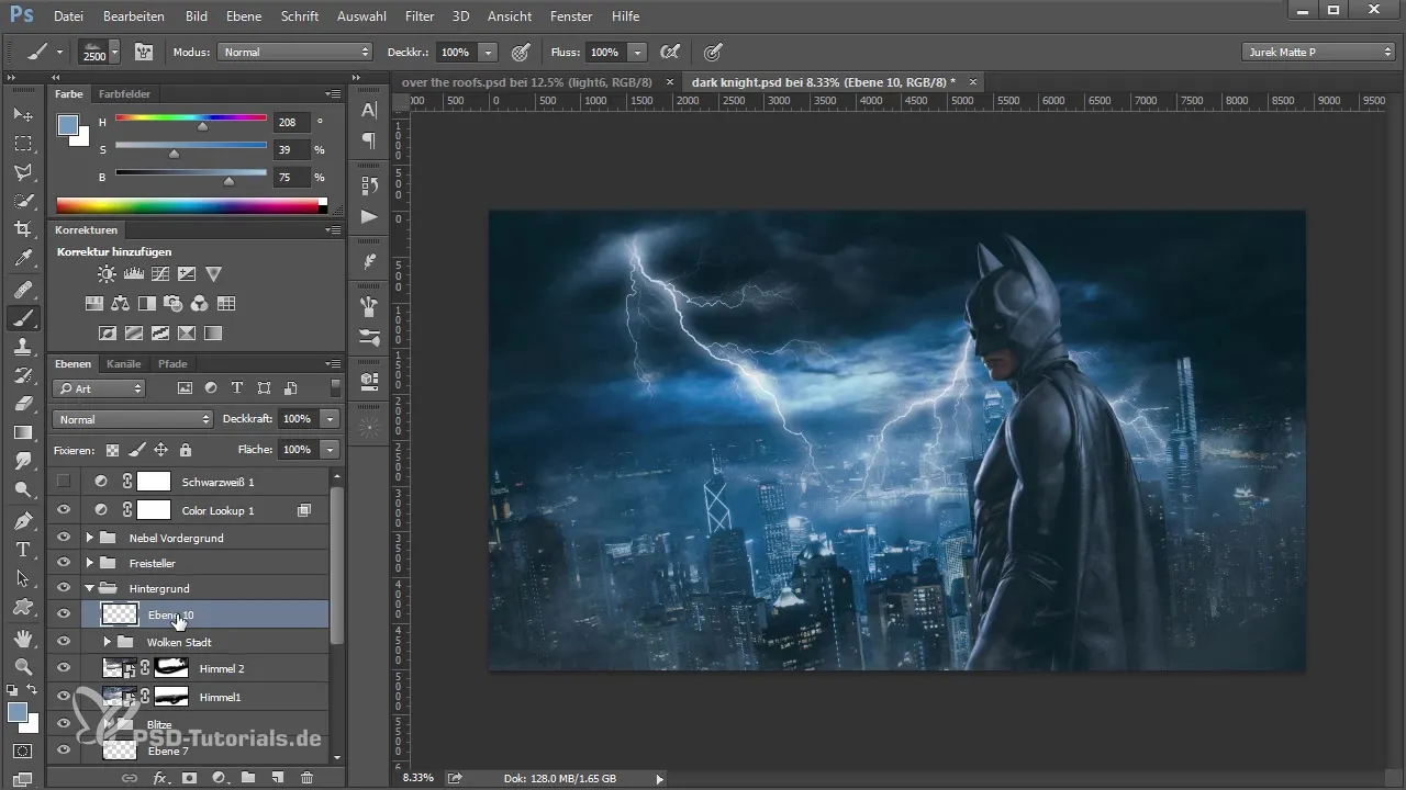 Nebel und Licht in Photoshop: Verschmelzung vor dem Hintergrund