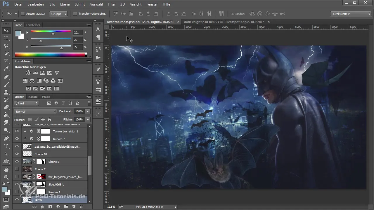 Murciélagos en Photoshop: Insertar y diseñar