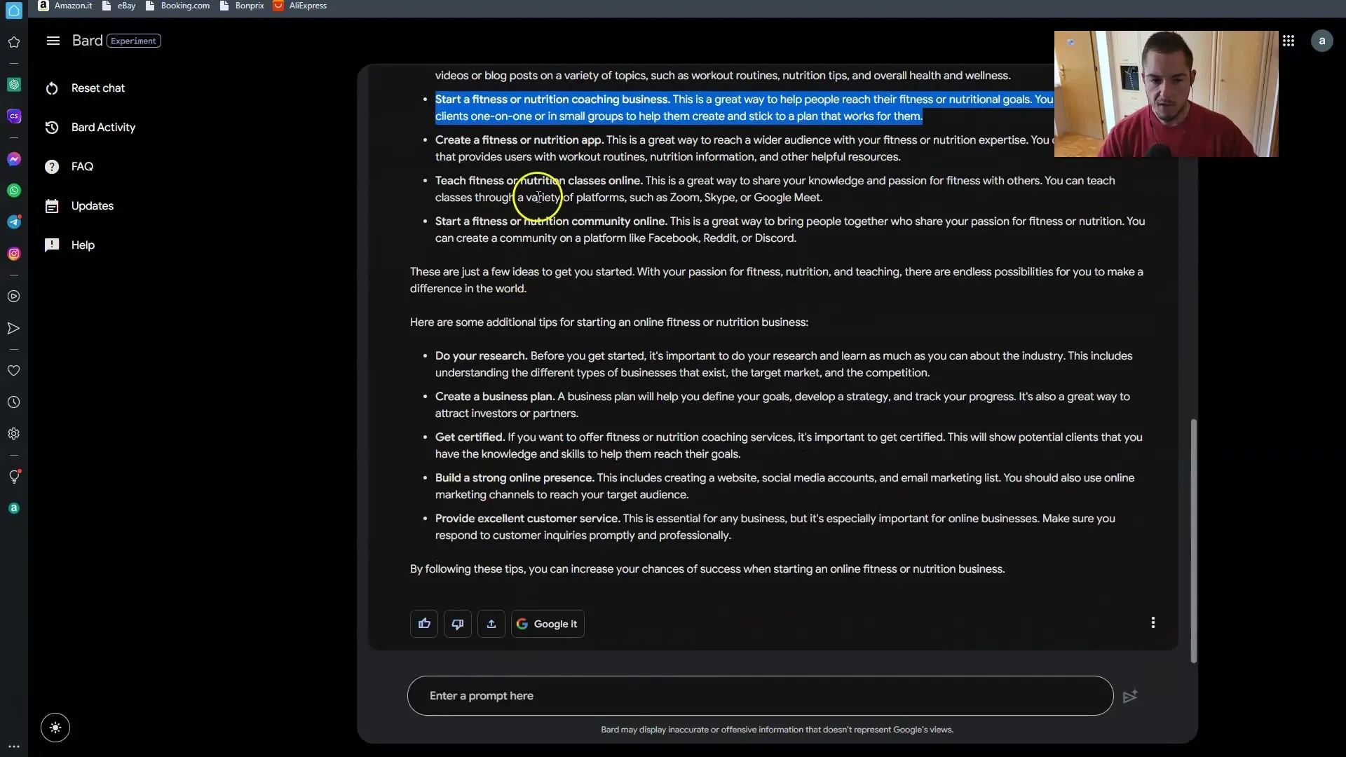 Google Bard: Find a niche and develop ideas for monetization