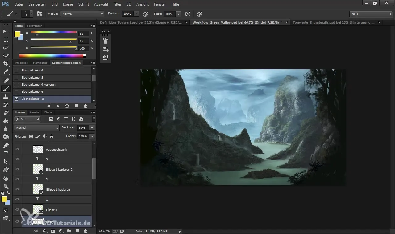 Composizione dell'immagine per arte digitale e matte painting