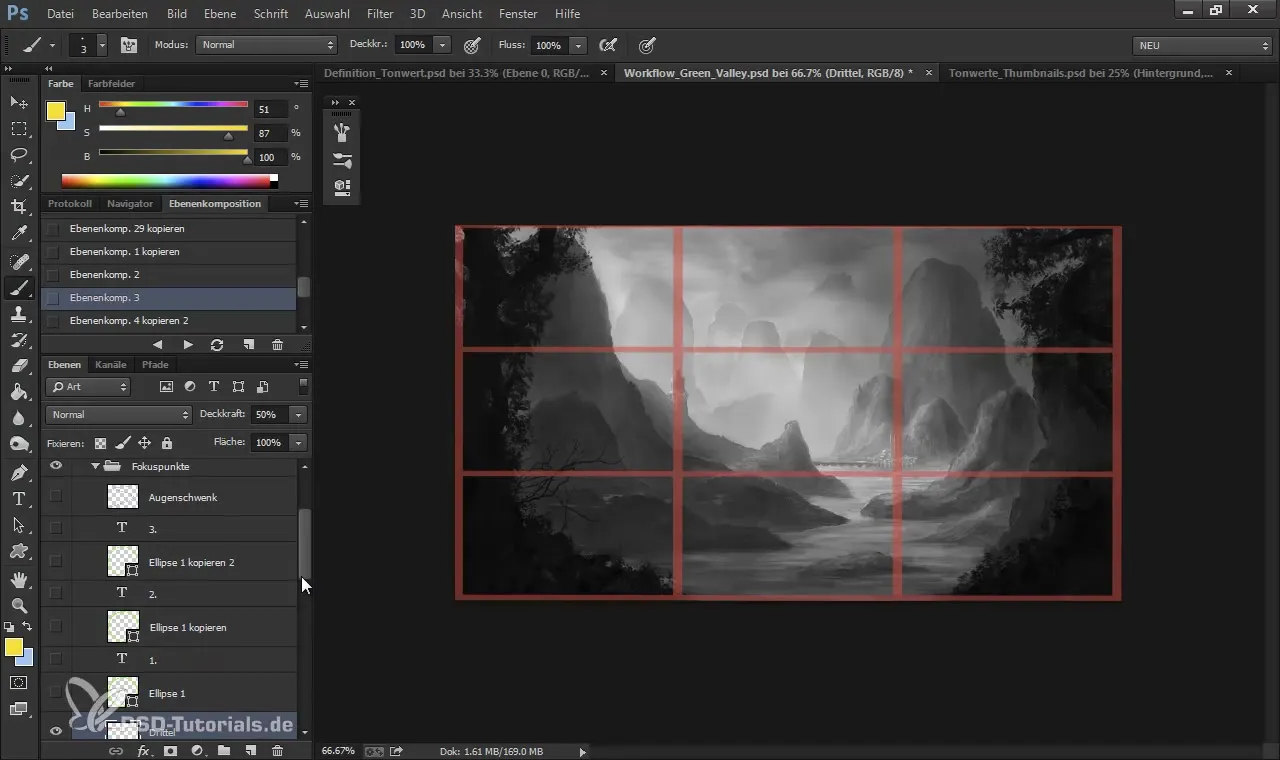 Composizione dell'immagine per arte digitale e matte painting