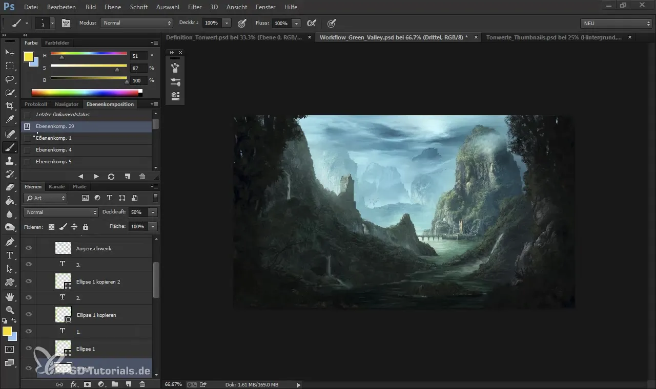 Composizione dell'immagine per arte digitale e matte painting