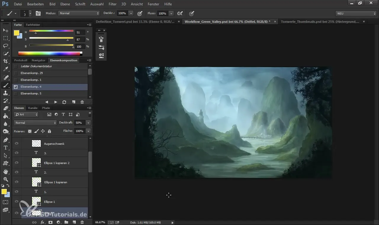 Composizione dell'immagine per arte digitale e matte painting