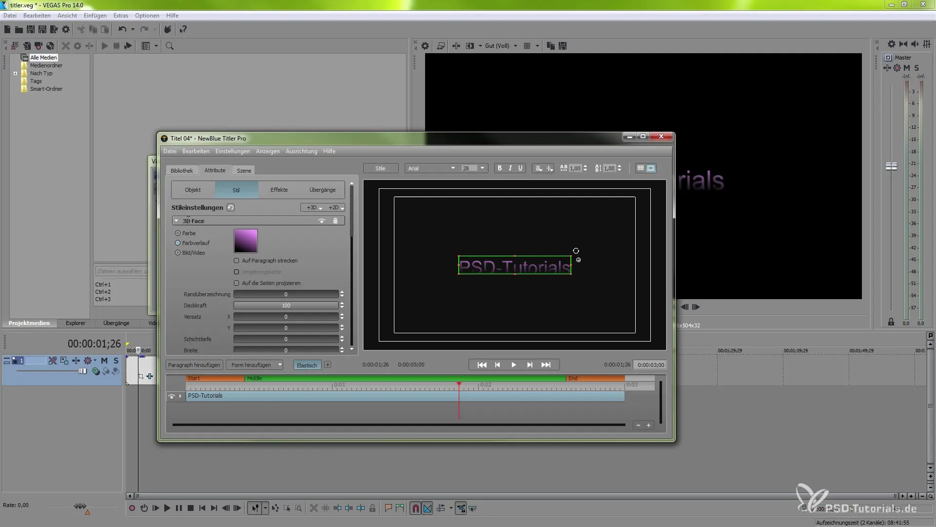 Radošas apakšsaites izveidošana ar VEGAS Pro 14 un NewBlueFX Titler Pro 5