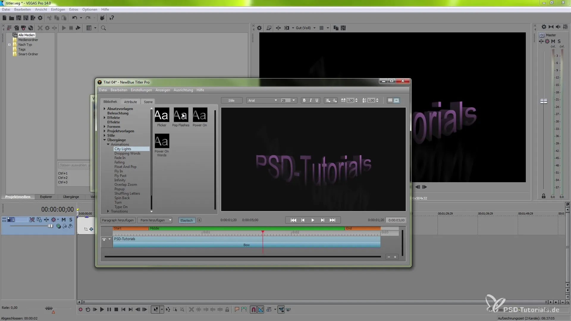 Radoši apakšvirsraksti ar VEGAS Pro 14 un NewBlueFX Titler Pro 5 izveidot