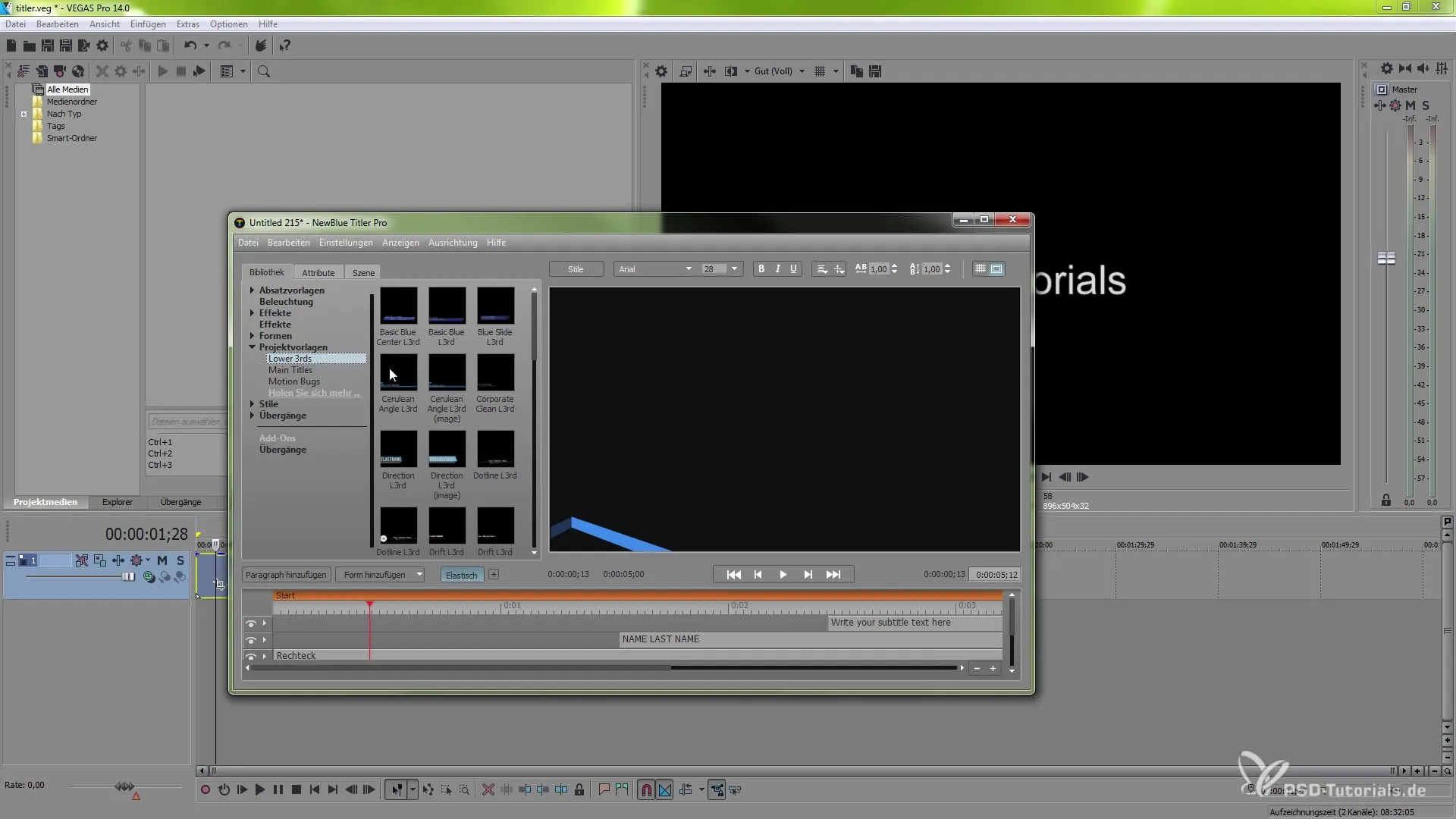 Radoši apakšsaiti izveidot ar VEGAS Pro 14 un NewBlueFX Titler Pro 5
