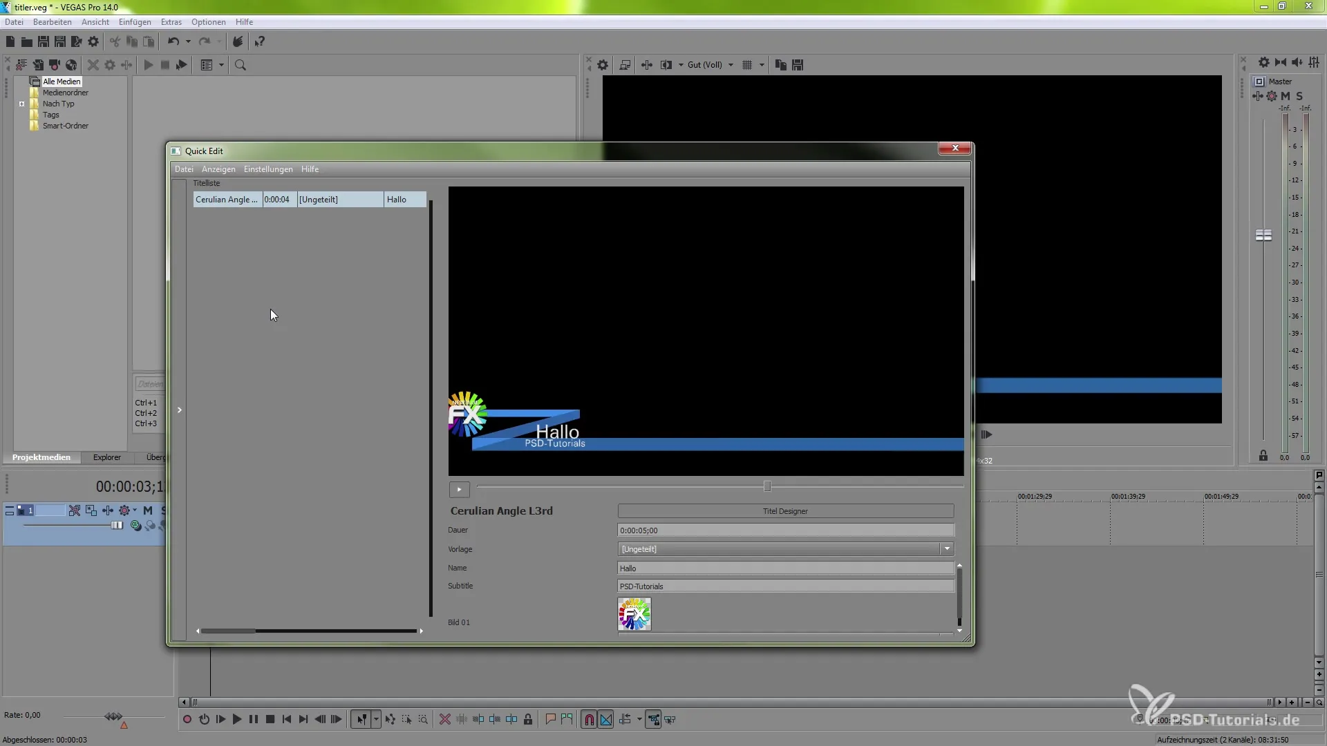 Radošas apakšsaites izveidošana ar VEGAS Pro 14 un NewBlueFX Titler Pro 5