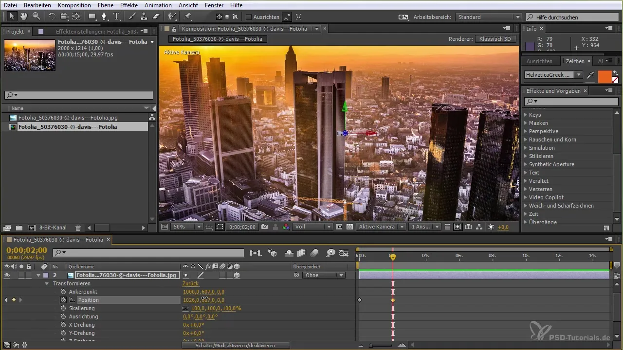 Interpolacja klatek kluczowych i edytor wykresów w After Effects