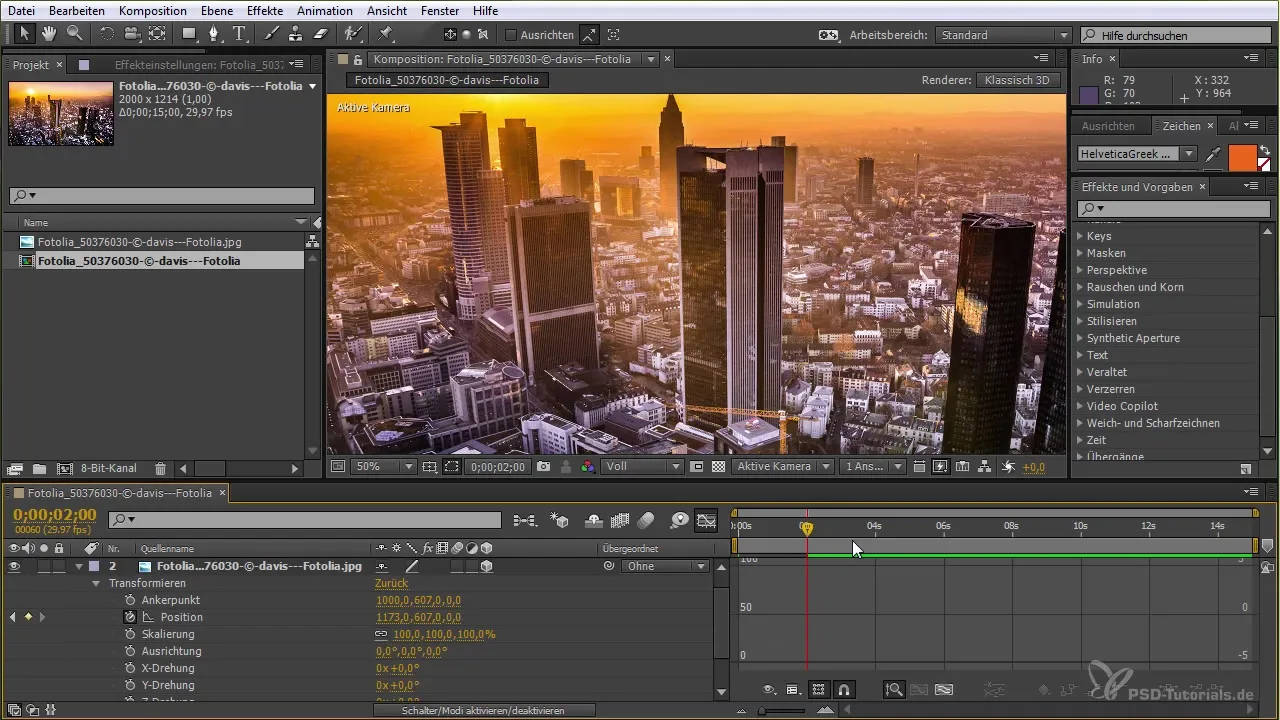 Interpolacja klatek kluczowych i edytor wykresów w After Effects