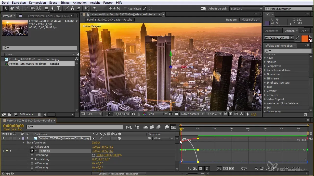 Interpolacja klatek kluczowych i edytor wykresów w After Effects