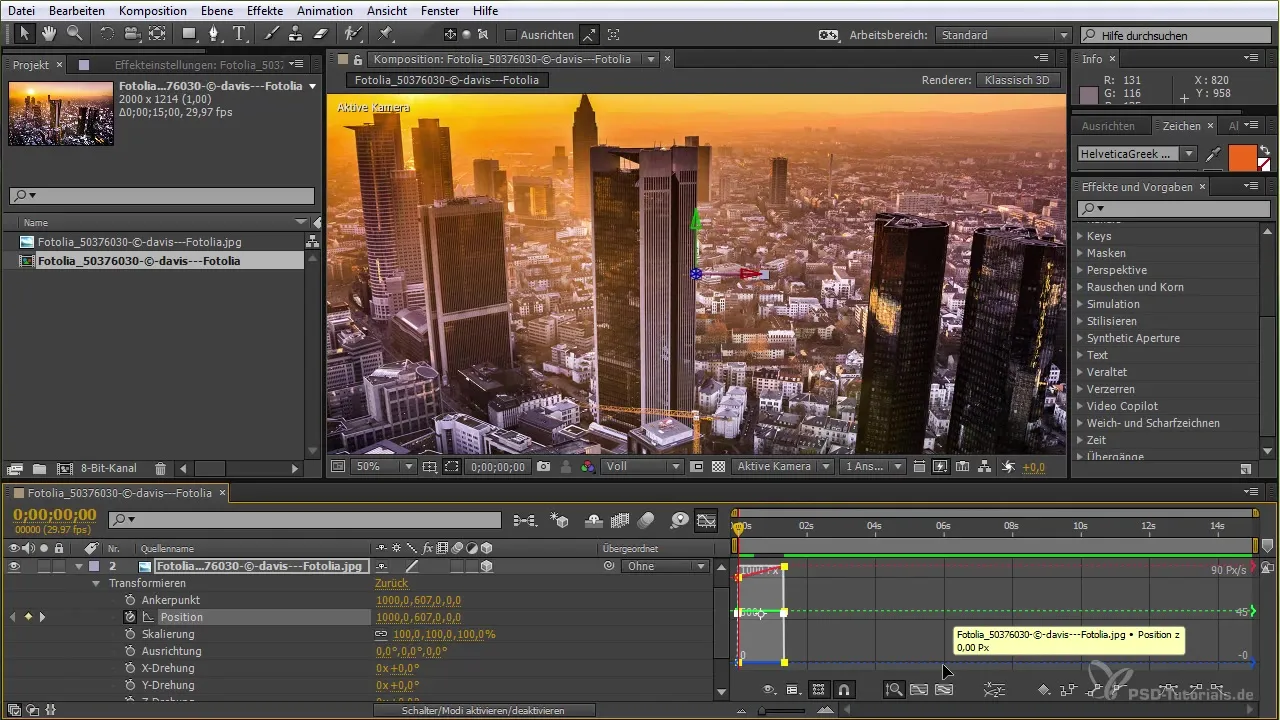 Interpolacja kluczowych klatek i edytor diagramów w After Effects