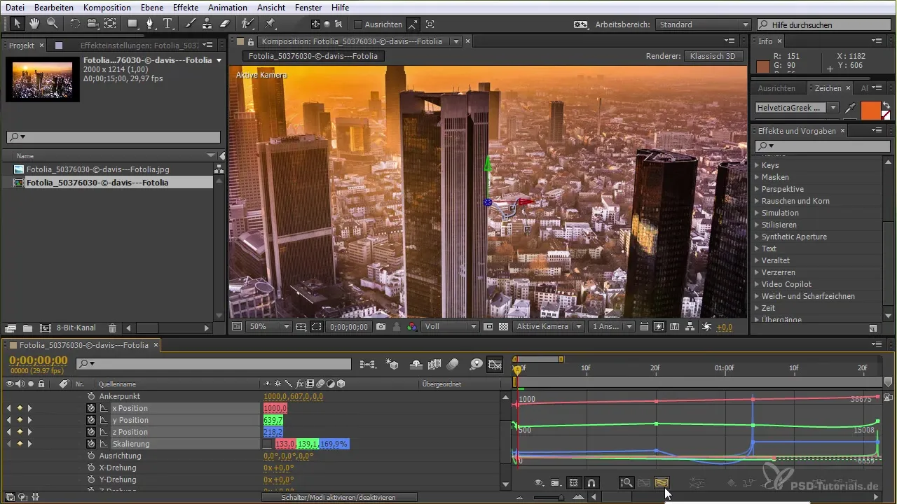 Interpolacja klatek kluczowych i edytor wykresów w After Effects