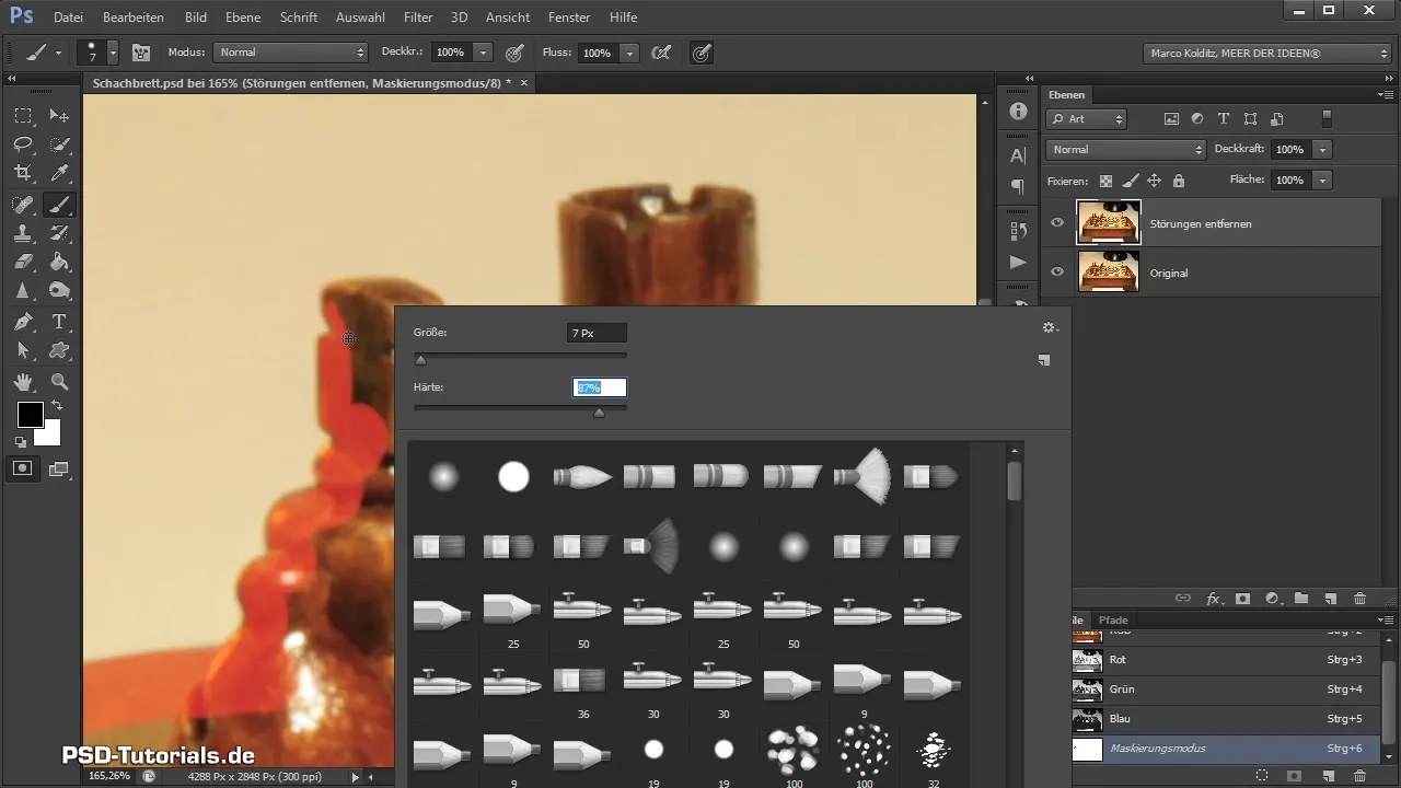 Joc de șah în Photoshop - corectarea tabloului de șah și decuparea