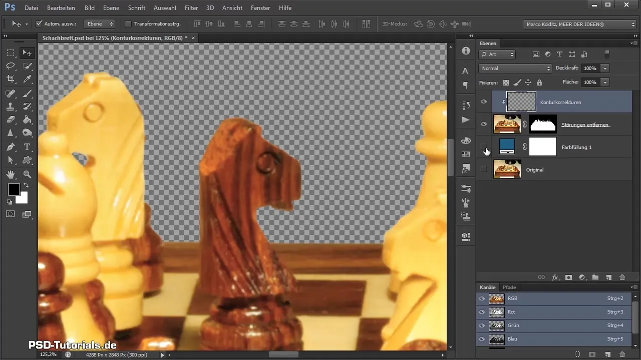 Joc de șah în Photoshop - Corectare și decupare tablă de șah