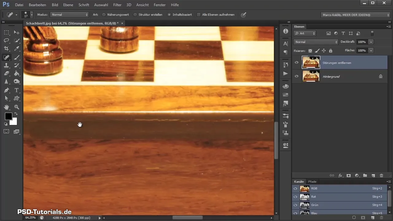 Joc de șah în Photoshop - Corectare tablă de șah și decupare