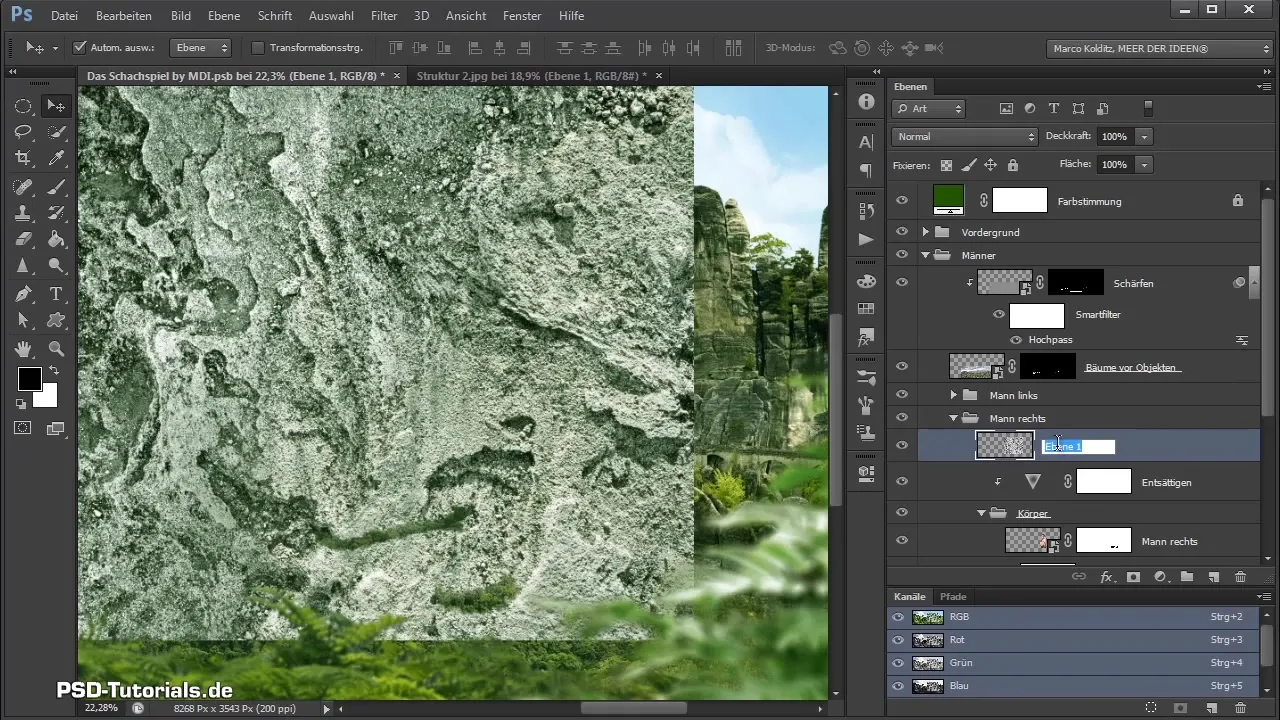 Crear un Naturriese en Photoshop - Ajustar texturas