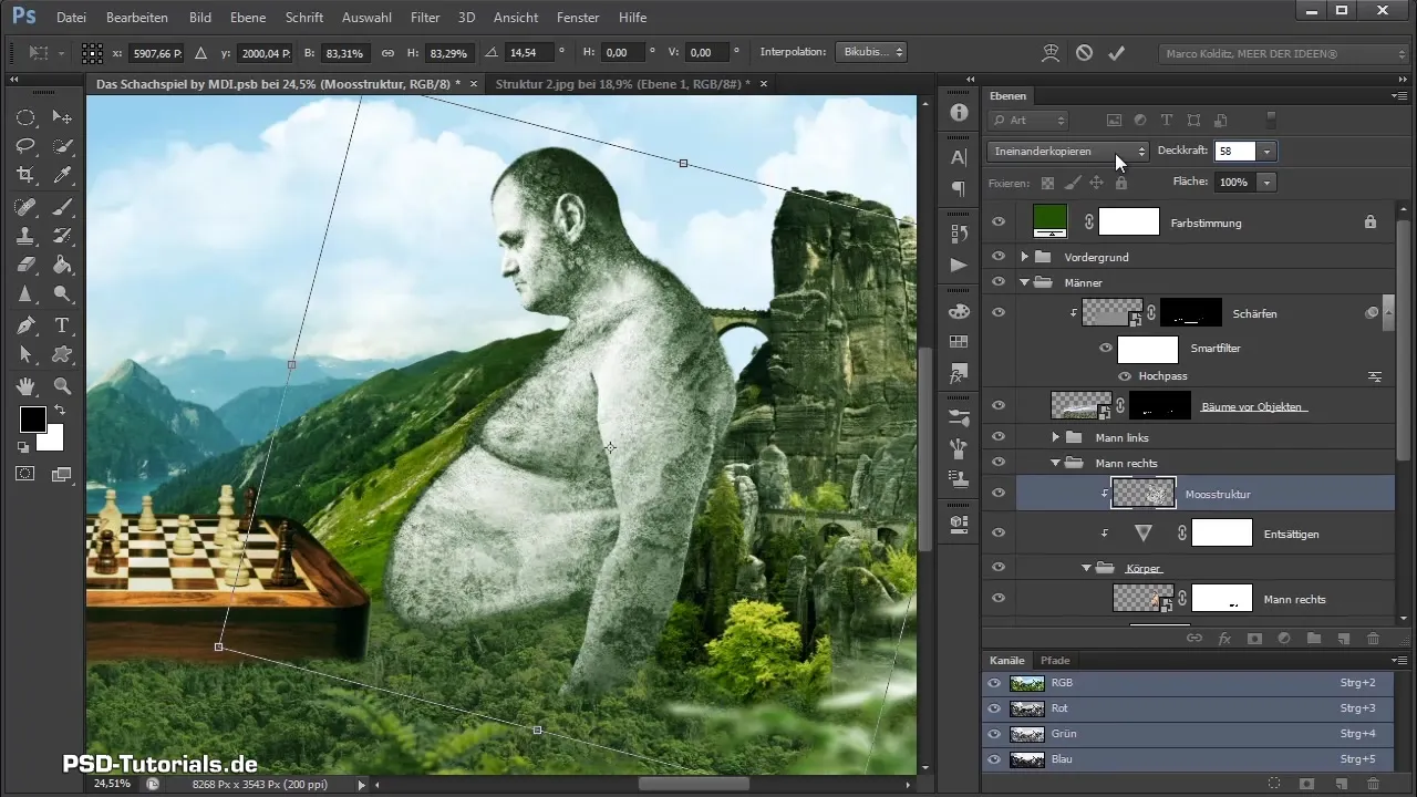 Crear un Naturriese en Photoshop - Ajustar texturas
