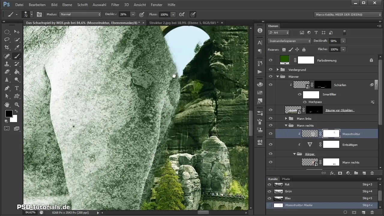 Crear un Naturriese en Photoshop - ajustar texturas