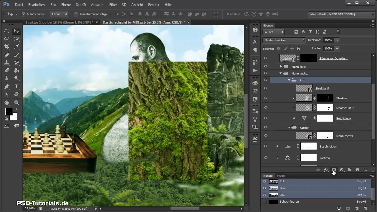 Crear un Naturriese en Photoshop - ajustar texturas