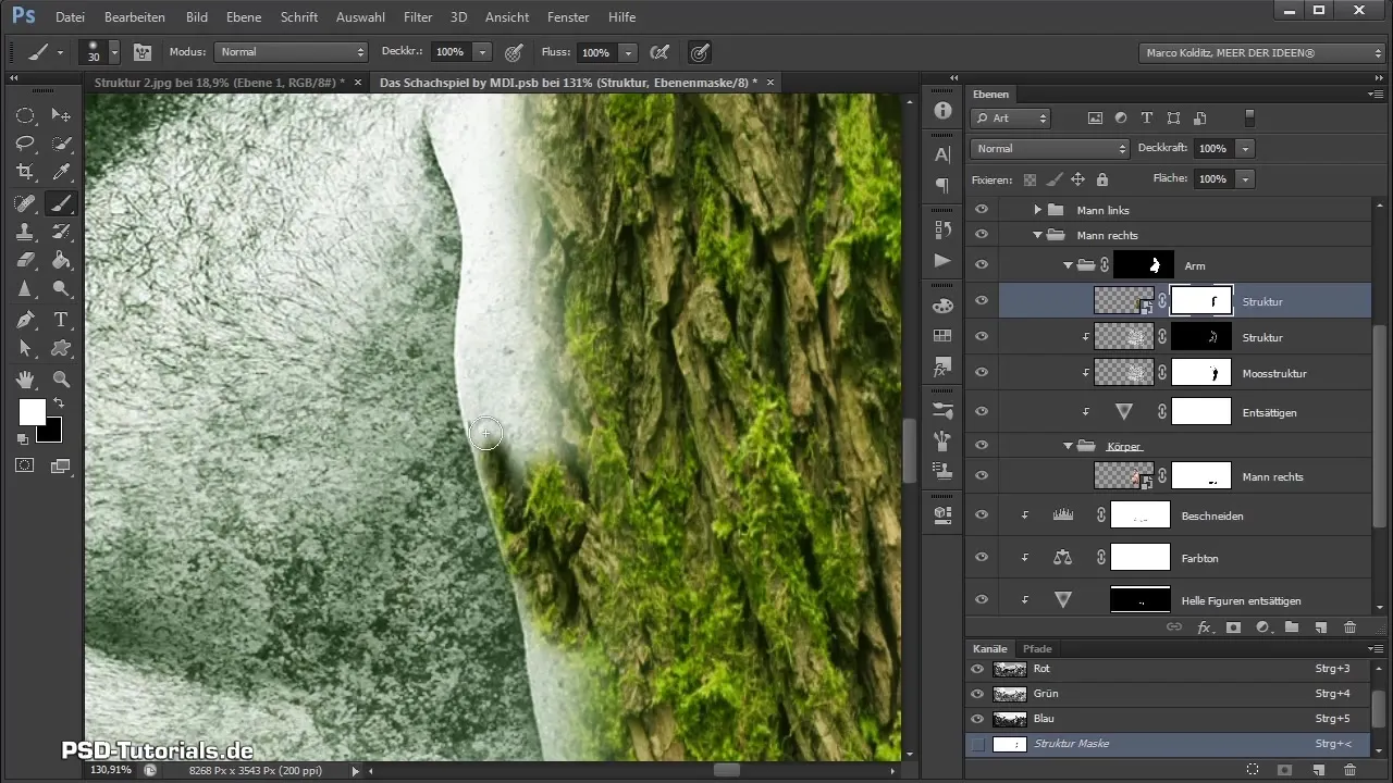Crear un Naturriese en Photoshop - Ajustar texturas