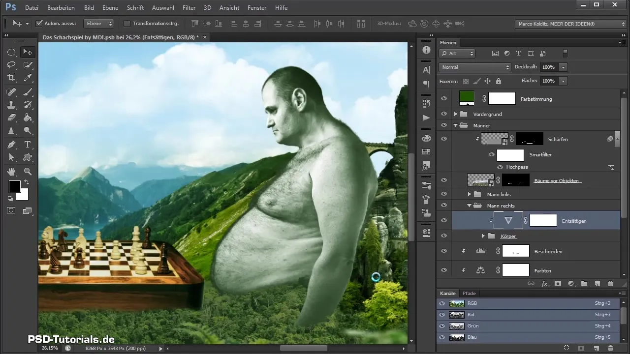 Crear Naturriese en Photoshop - ajustar texturas