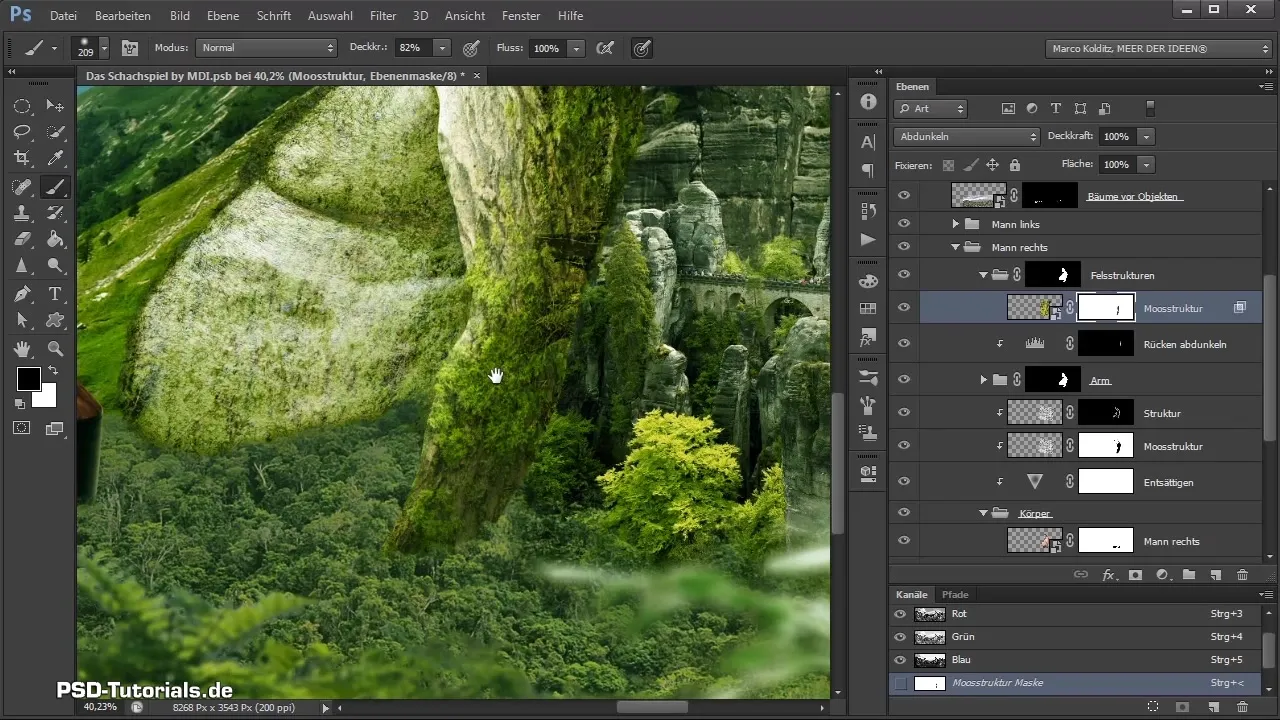 Place and adjust textures on the right giant