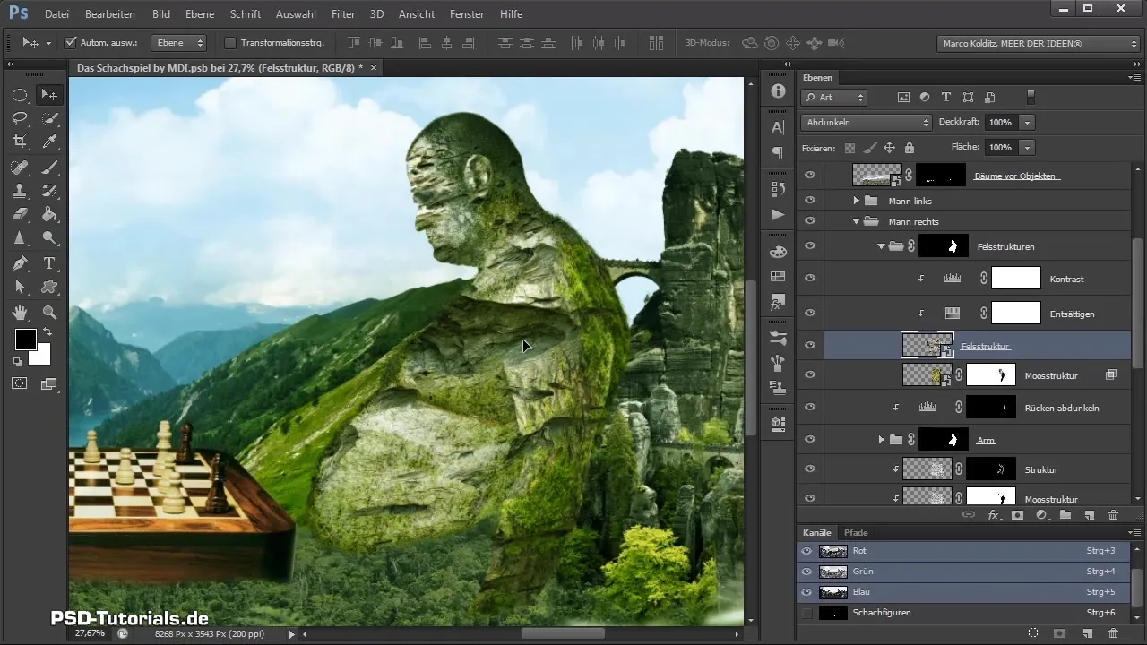 Place and adjust textures on the right giant