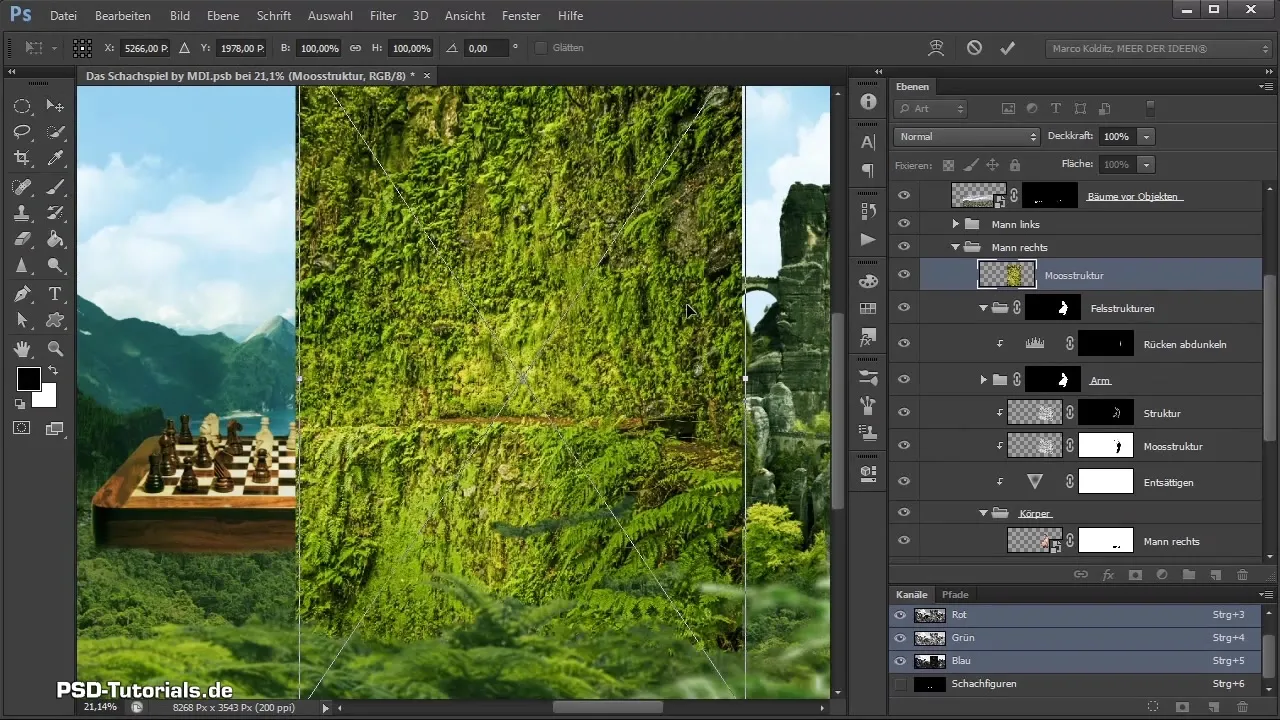 Place and adjust textures on the right giant