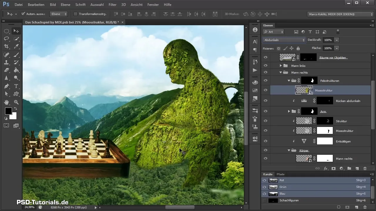 Place and adjust textures on the right giant