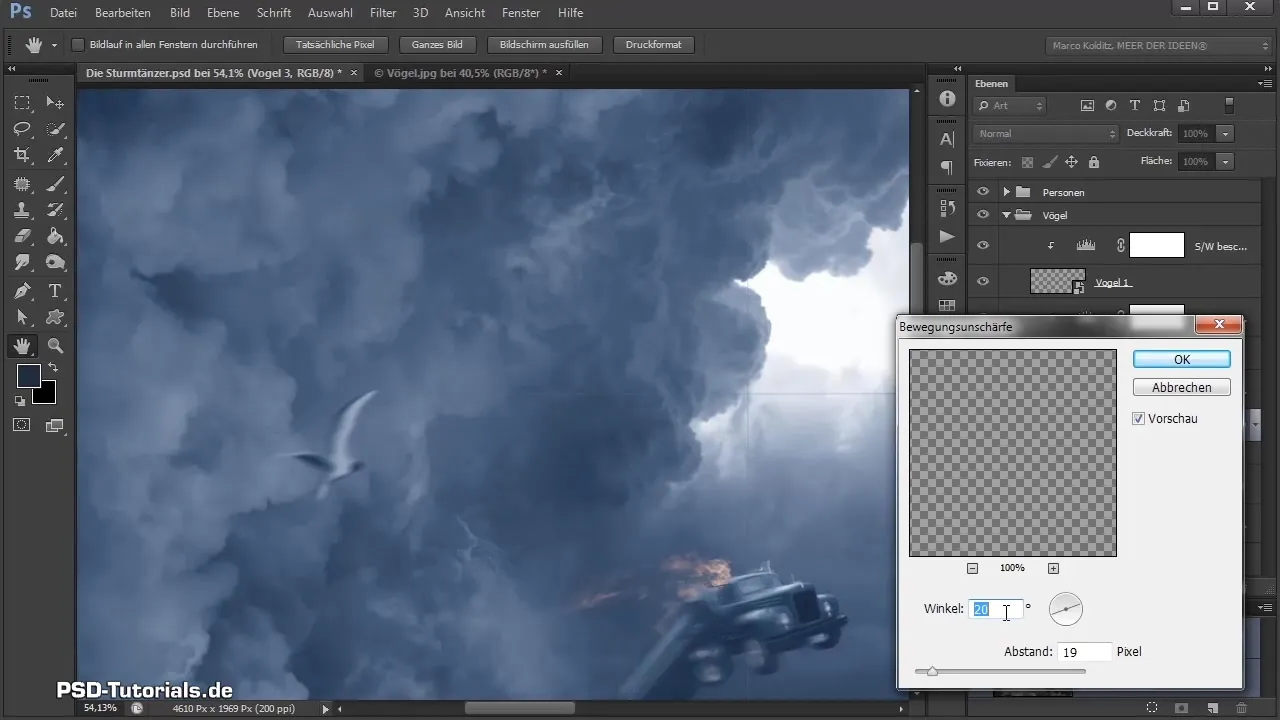 Isolate birds and adjust them in Photoshop compositing