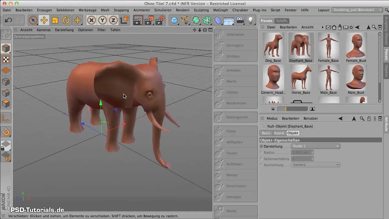 Použití Basemeshs v Sculptingu s CINEMA 4D